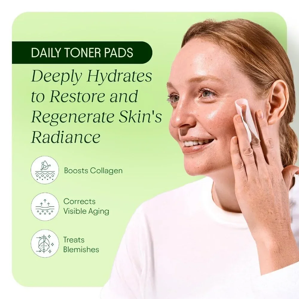 JiYu Toning Polish Pads Dark Spots Wrinkles Dull Skin with Snail Mucin 100 Count